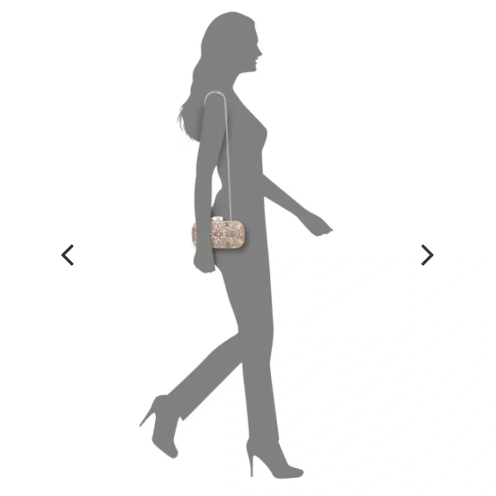 Nina Crystal Embellished Minaudiere Gelsey Clutch/Crossbody Chain Bag - Picture 13 of 15